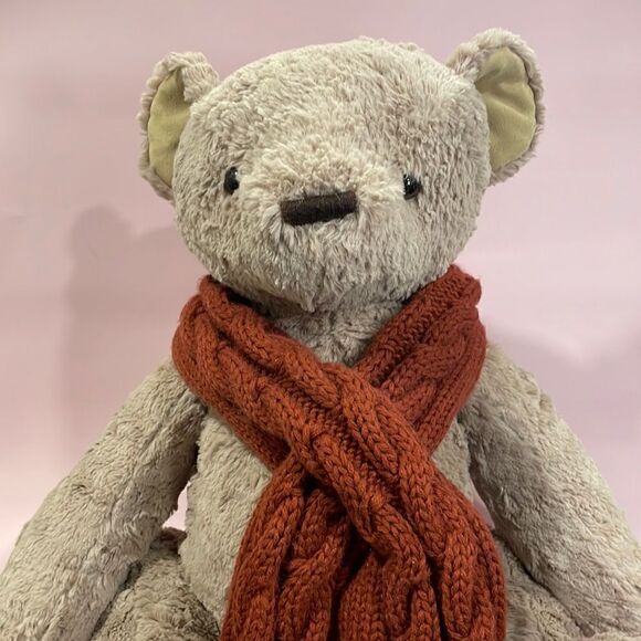 ✨HOST PICK✨UGG 22" Sunny Plush Teddy Bear w/ Scarf Oatmeal Stuffed Animal Toy - Picture 1 of 13